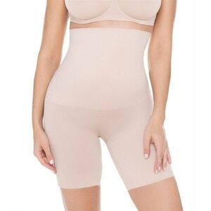 NWT MiracleSuit L Comfy Curves Firm High-Waist Thigh Slimmer 2519 Beige 131495